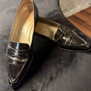 Prada Black Leather Loafers